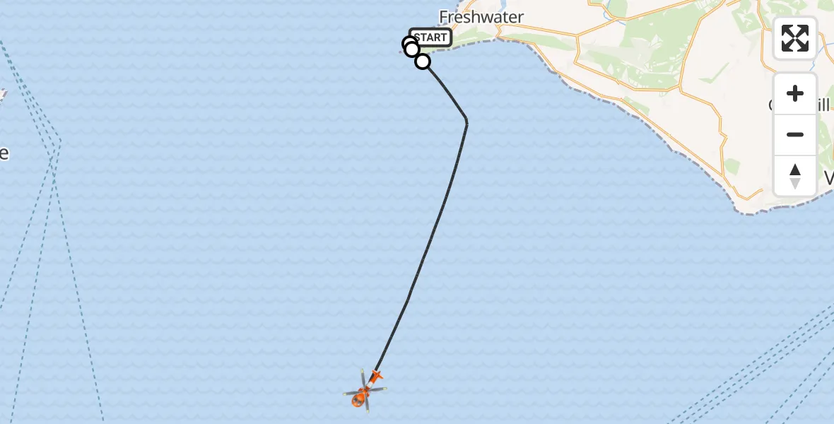 Routekaart van de vlucht: Coastguard Helicopter to English Channel, English Channel