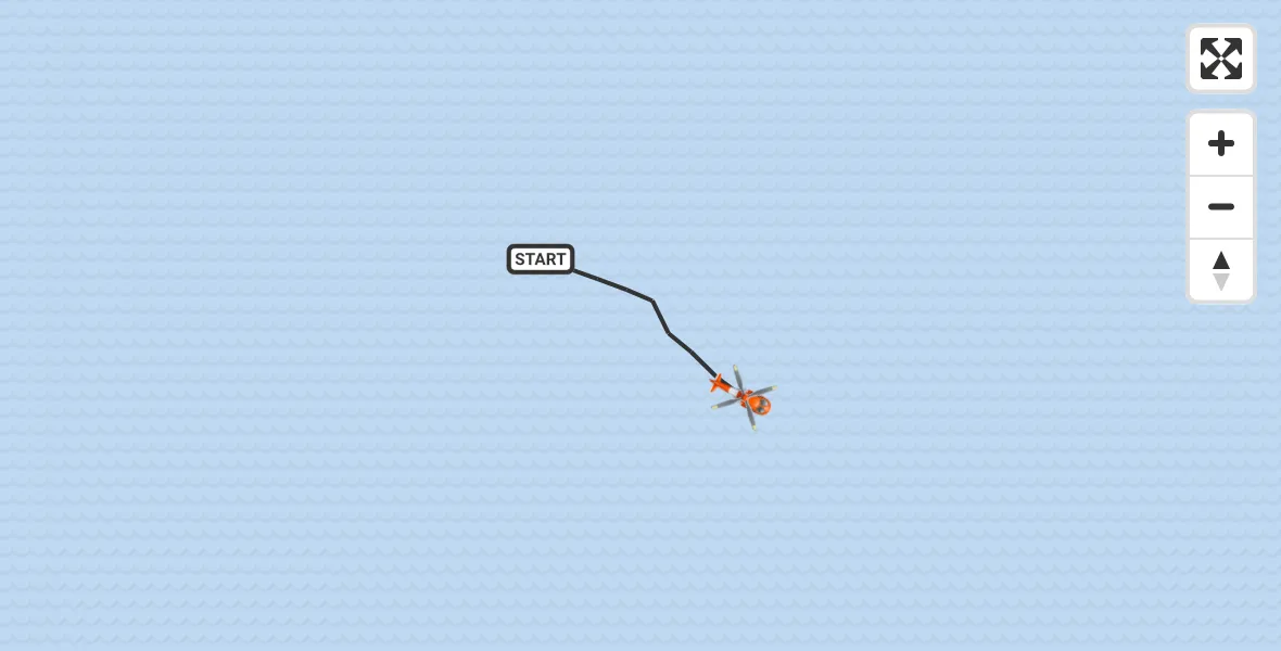 Flight route map: Coastguard Helicopter to English Channel, English Channel