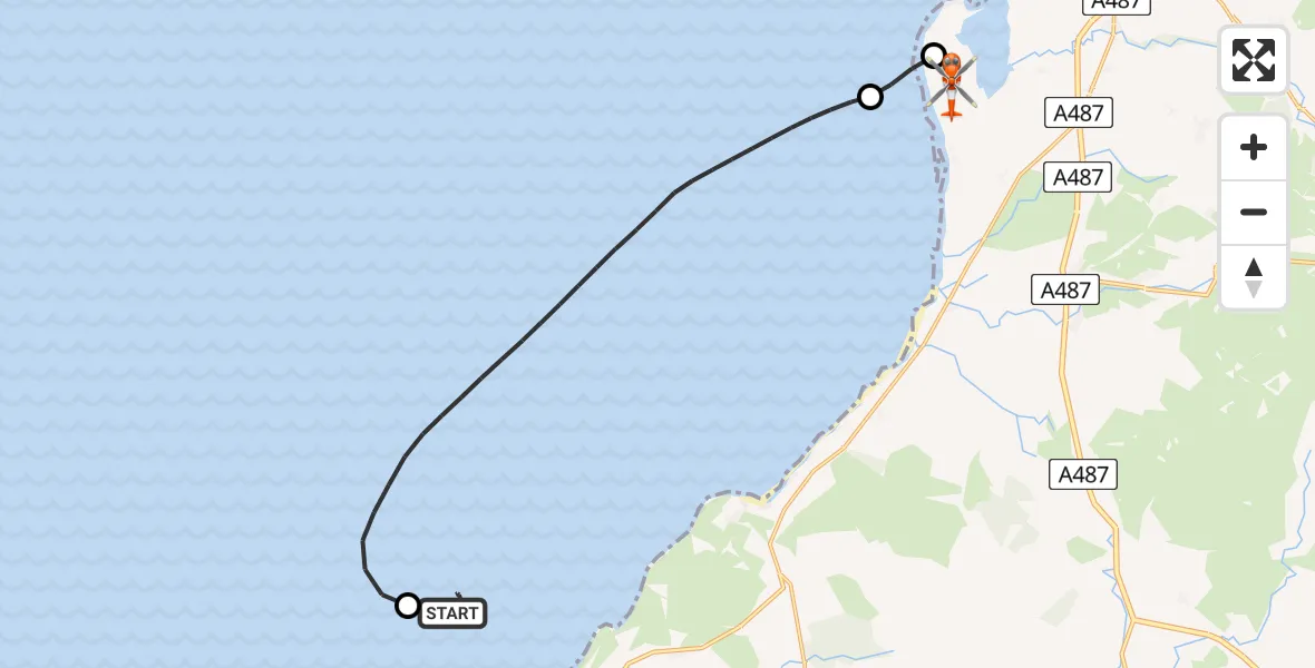 Routekaart van de vlucht: Coastguard Helicopter to Caernarfon Airport, Caernarfon Airport