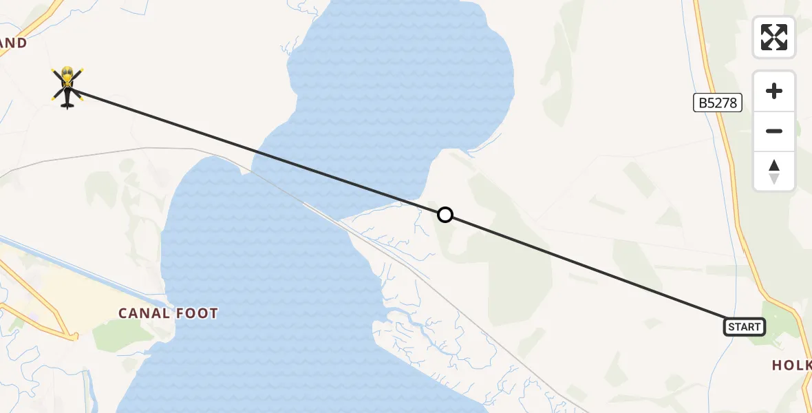 Routekaart van de vlucht: Police Helicopter to Ulverston, Ulverston