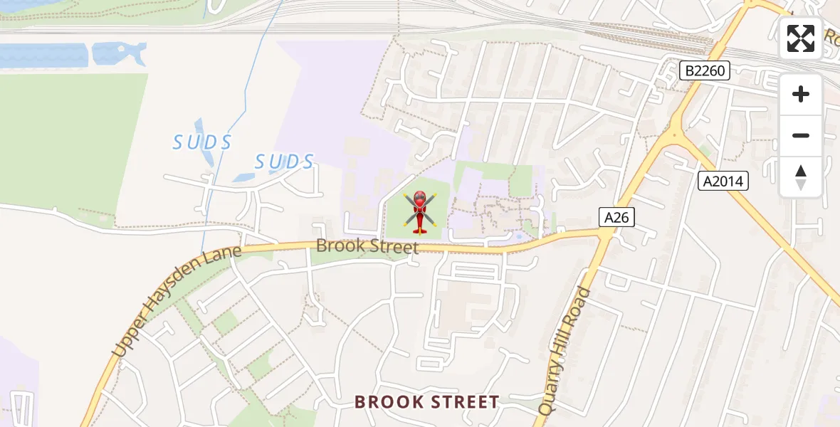 Routekaart van de vlucht: Air Ambulance Helicopter to Tonbridge