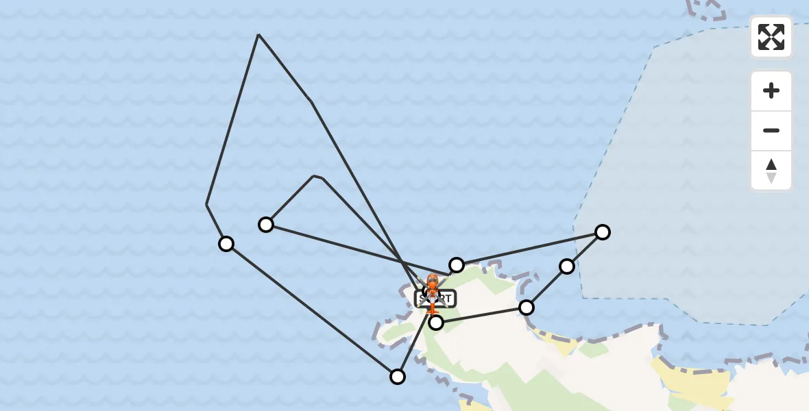 Flight route map: Coastguard Helicopter to St. Merryn, St. Merryn