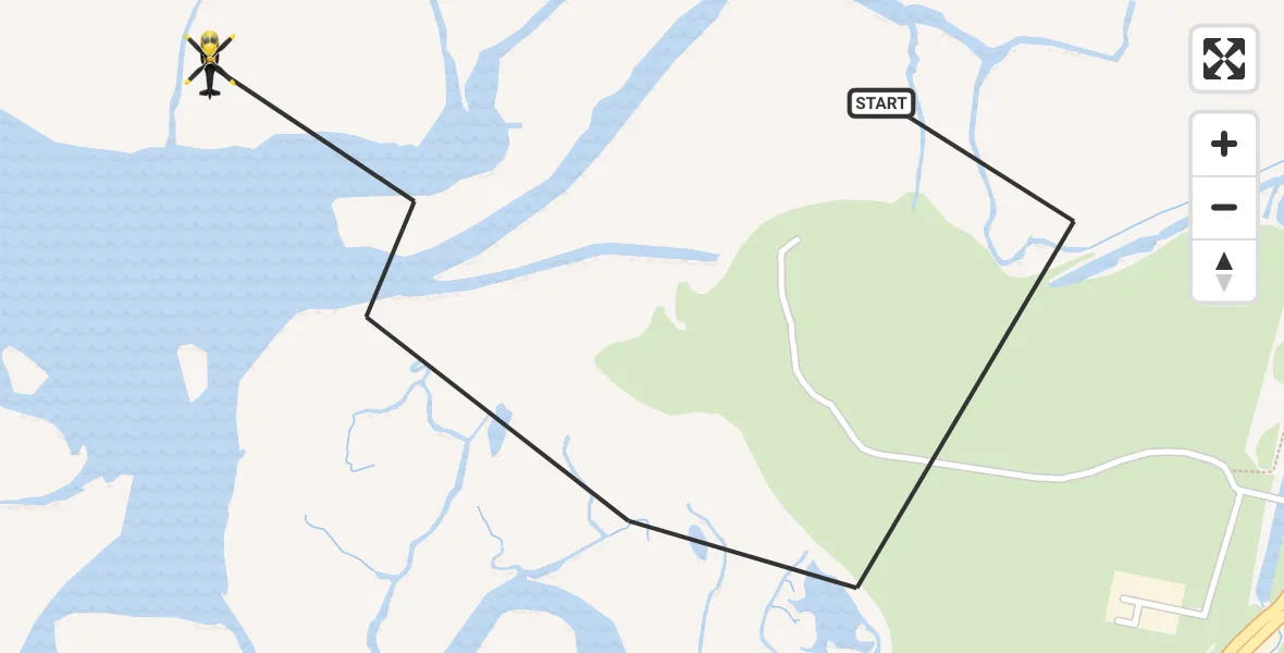 Flight route map: Police Helicopter to Flint, Flint