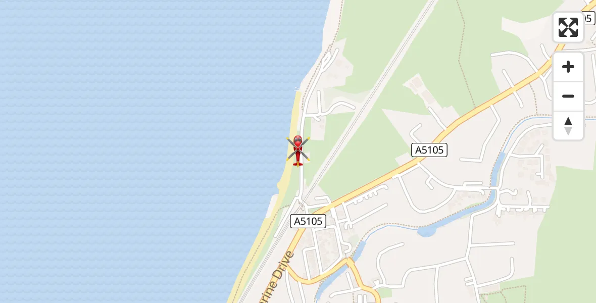 Routekaart van de vlucht: Air Ambulance Helicopter to Hest Bank, The Shore