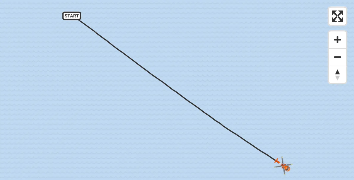 Flight route map: Coastguard Helicopter to English Channel, English Channel