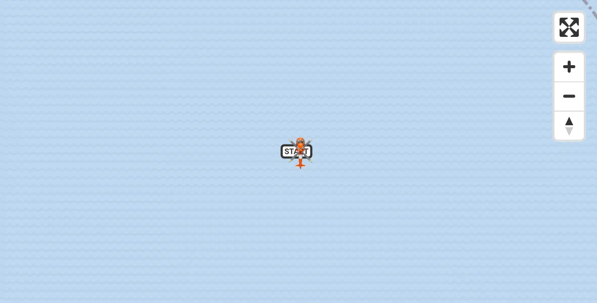 Flight route map:  to North Sea, North Sea