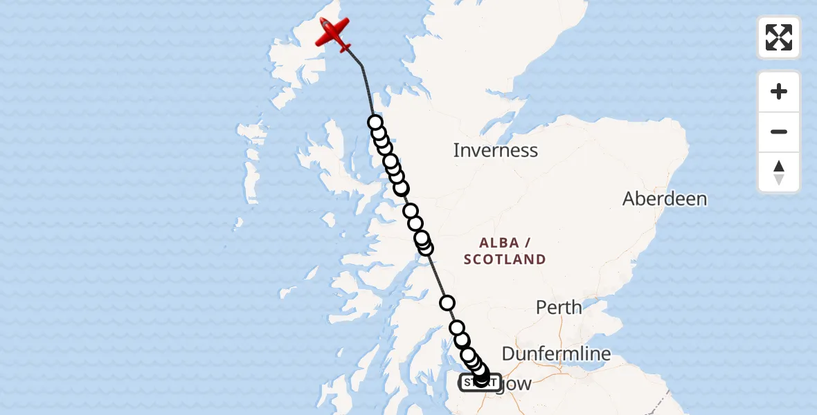 Routekaart van de vlucht: Air Ambulance Aircraft to Inner Seas