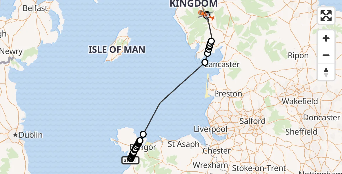 Routekaart van de vlucht: Coastguard Helicopter to St. John's Castlerigg and Wythburn, St. John's Castlerigg and Wythburn