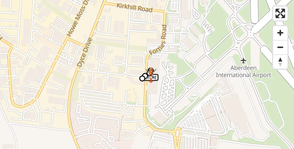 Routekaart van de vlucht: Coastguard Helicopter to Aberdeen International Airport, Aberdeen International Airport