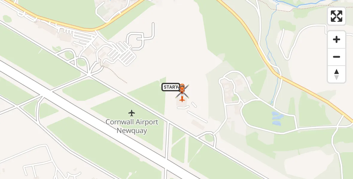 Flight route map: Coastguard Helicopter to Cornwall Airport Newquay, Cornwall Airport Newquay