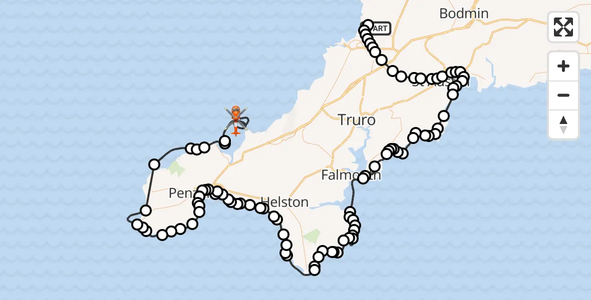 Routekaart van de vlucht: Coastguard Helicopter to Bristol Channel, Bristol Channel