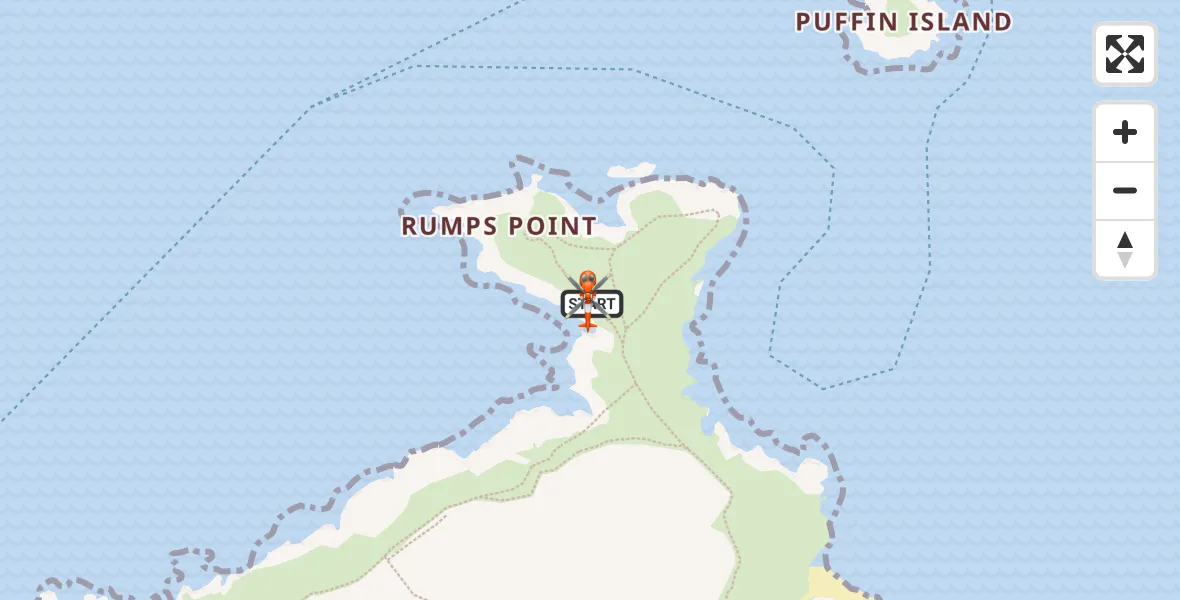 Flight route map: Coastguard Helicopter to New Polzeath, Baby Beach Lane