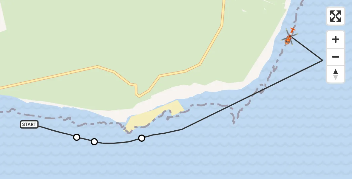 Flight route map: Coastguard Helicopter to Eastbourne, Foyle Way