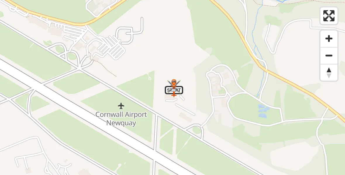 Flight route map: Coastguard Helicopter to Cornwall Airport Newquay, Cornwall Airport Newquay