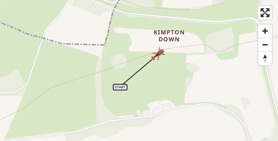 Routekaart van de vlucht: Air Ambulance Helicopter to Shipton Bellinger, Old Coach Road