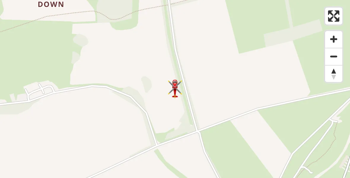 Flight path map showing Air Ambulance Helicopter route from Kimpton to Kimpton