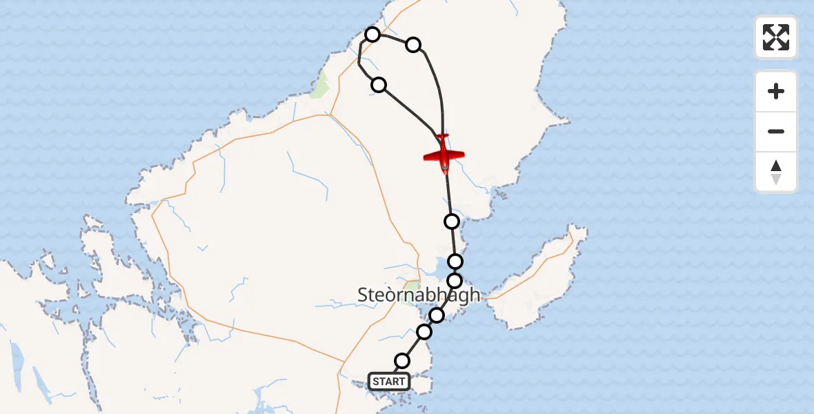 Routekaart van de vlucht: Air Ambulance Aircraft to Gabhsann bho Dheas, Crosabost