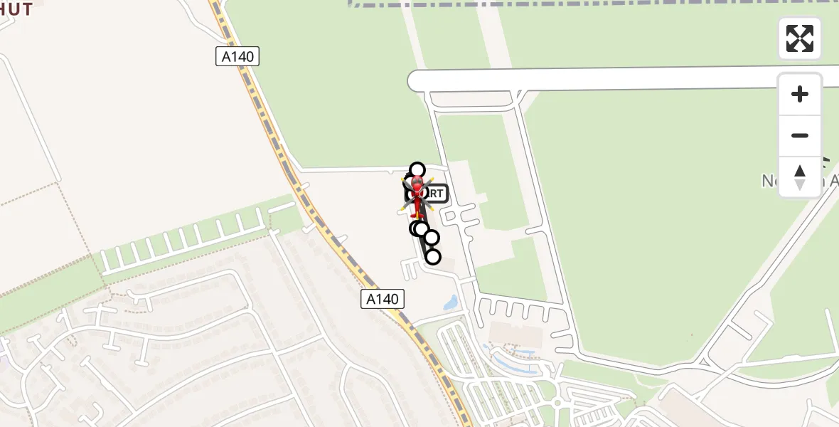 Flight route Air Ambulance Helicopter Norwich Airport - Norwich Airport, 02 February 2026, 10:09