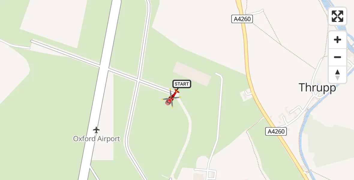 Flight route Air Ambulance Helicopter London Oxford Airport - London Oxford Airport, 02 February 2026, 13:14