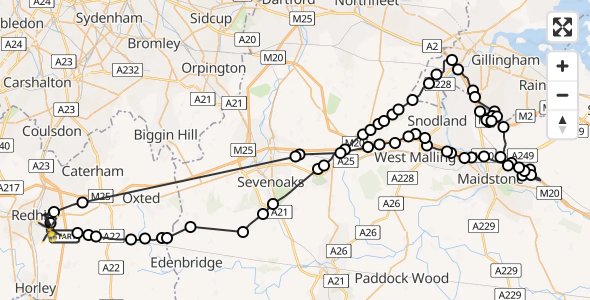 Flight route Police Helicopter South Nutfield - South Nutfield, 02 February 2026, 15:53