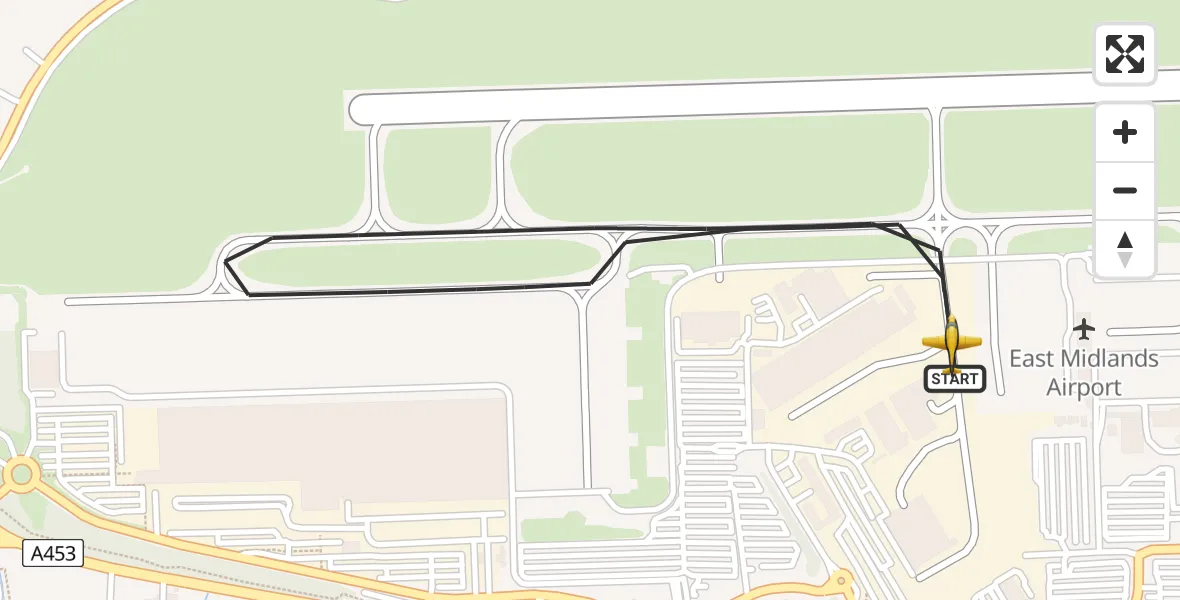 Routekaart van de vlucht: Police Aircraft to East Midlands Airport