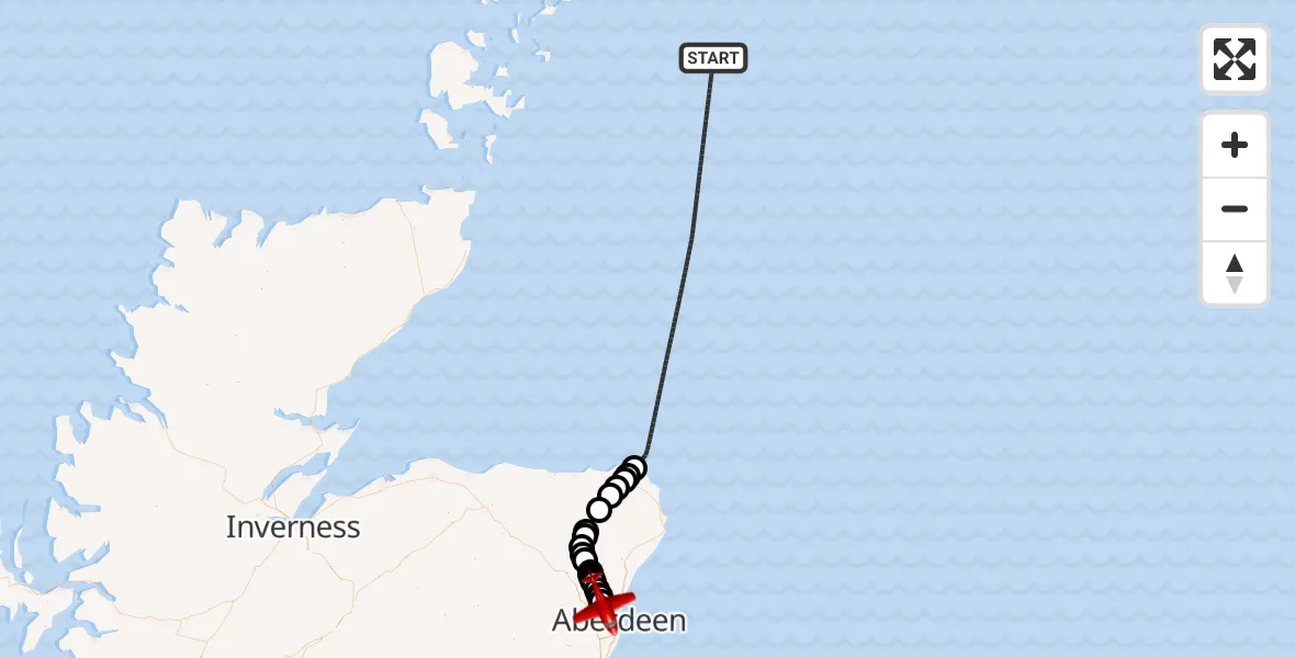 Routekaart van de vlucht: Air Ambulance Aircraft to Aberdeen International Airport