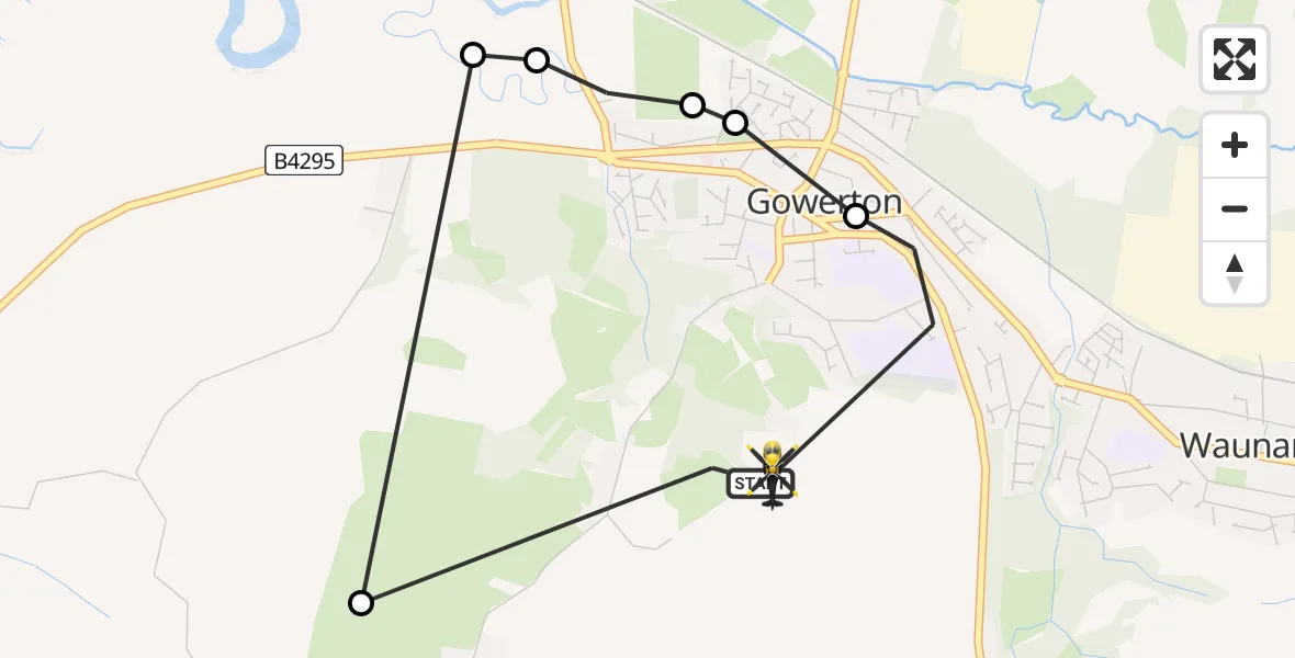 Flight route Police Helicopter Gowerton - Gowerton, 02 February 2026, 17:52