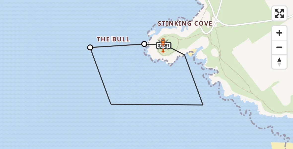 Flight route Coastguard Helicopter Constantine Bay - Constantine Bay, 02 February 2026, 18:10