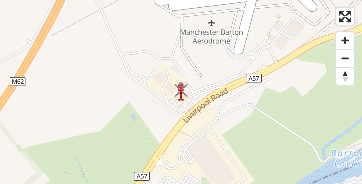 Flight route Air Ambulance Helicopter Manchester Barton Aerodrome - Manchester Barton Aerodrome, 02 February 2026, 19:31