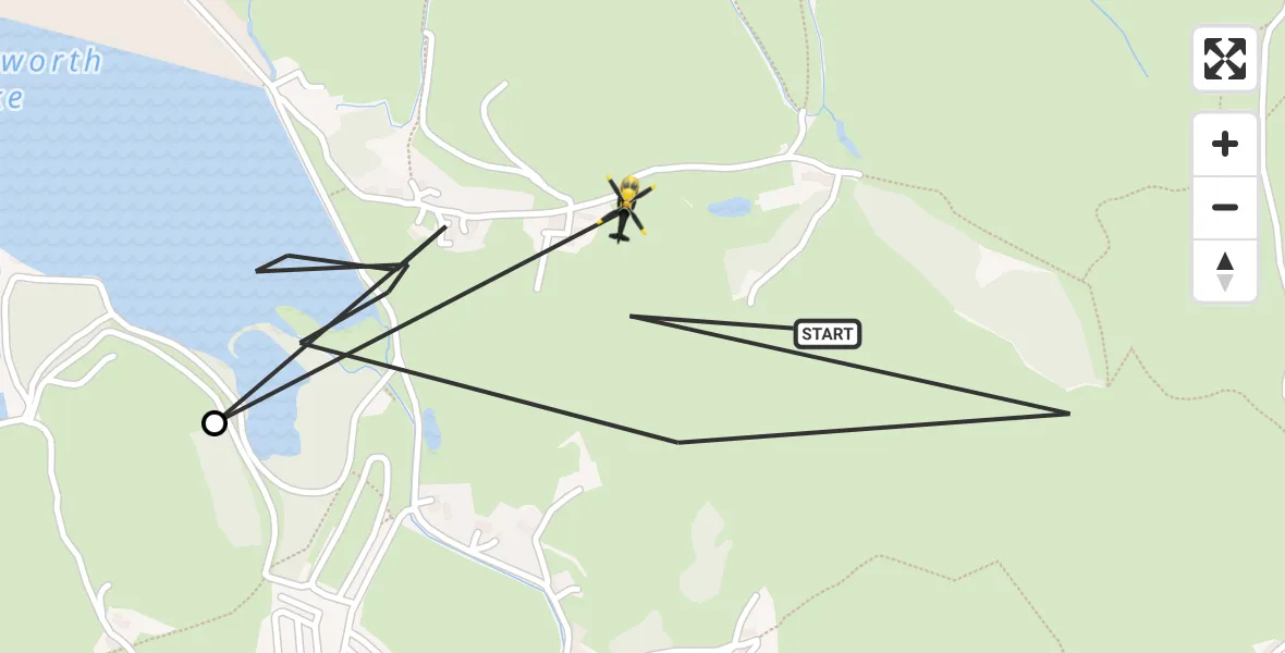 Flight route map: Police Helicopter to Littleborough, Syke Road