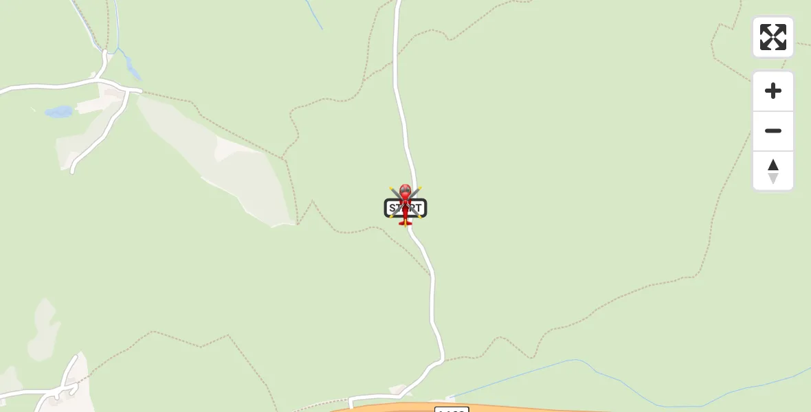 Flight route map: Air Ambulance Helicopter to Littleborough, M62