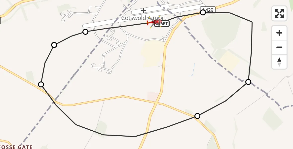 Routekaart van de vlucht: Air Ambulance Helicopter to Cotswold Airport, Cotswold Airport