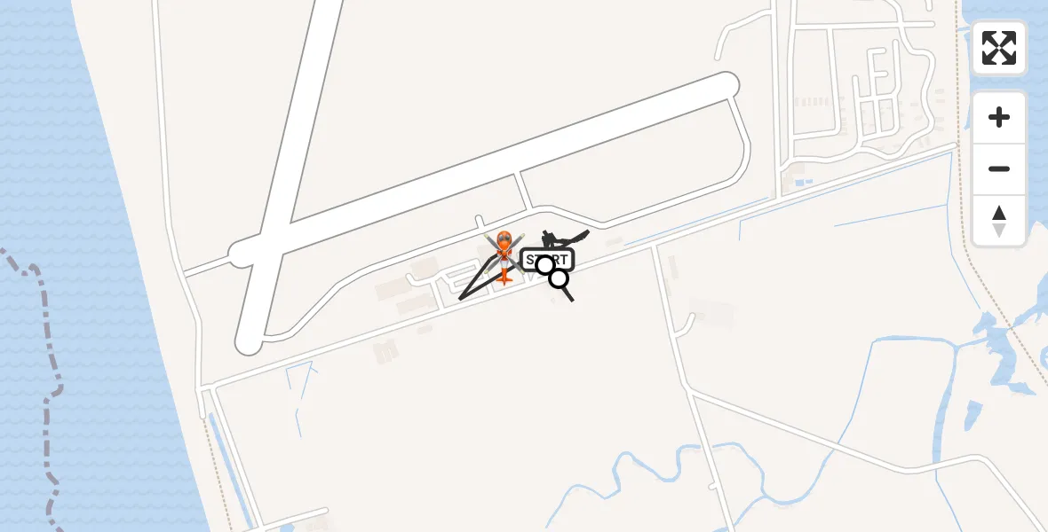 Flight path map showing Coastguard Helicopter route from Caernarfon Airport to Caernarfon Airport