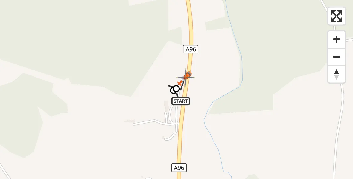 Flight route map: Coastguard Helicopter to Colpy, A96