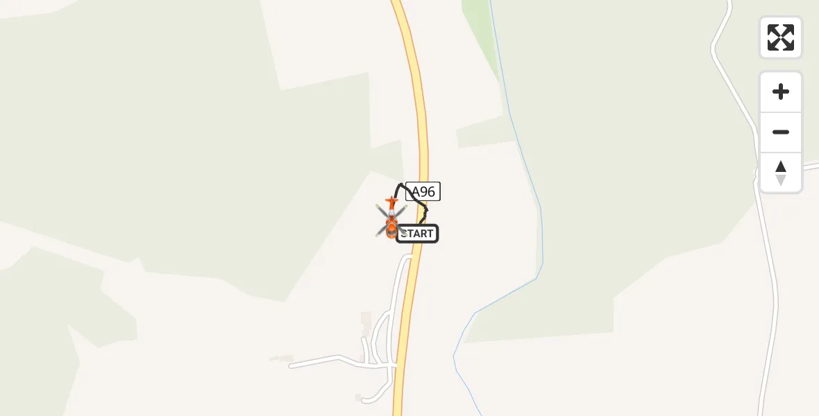 Flight route map: Coastguard Helicopter to Colpy, A96