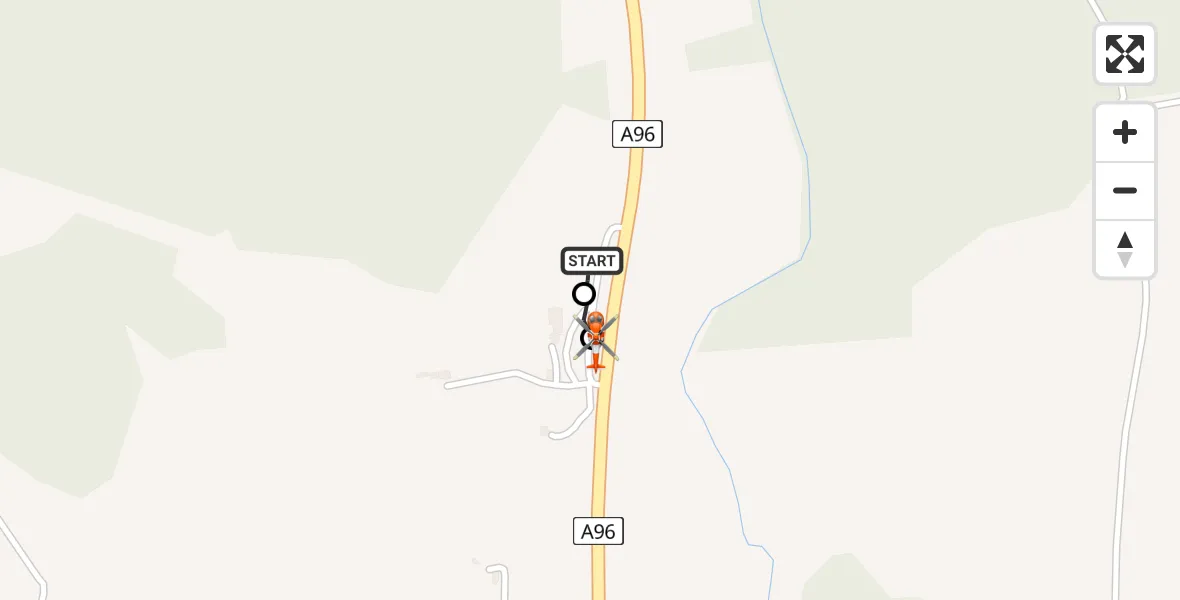 Flight route map: Coastguard Helicopter to Colpy, A96