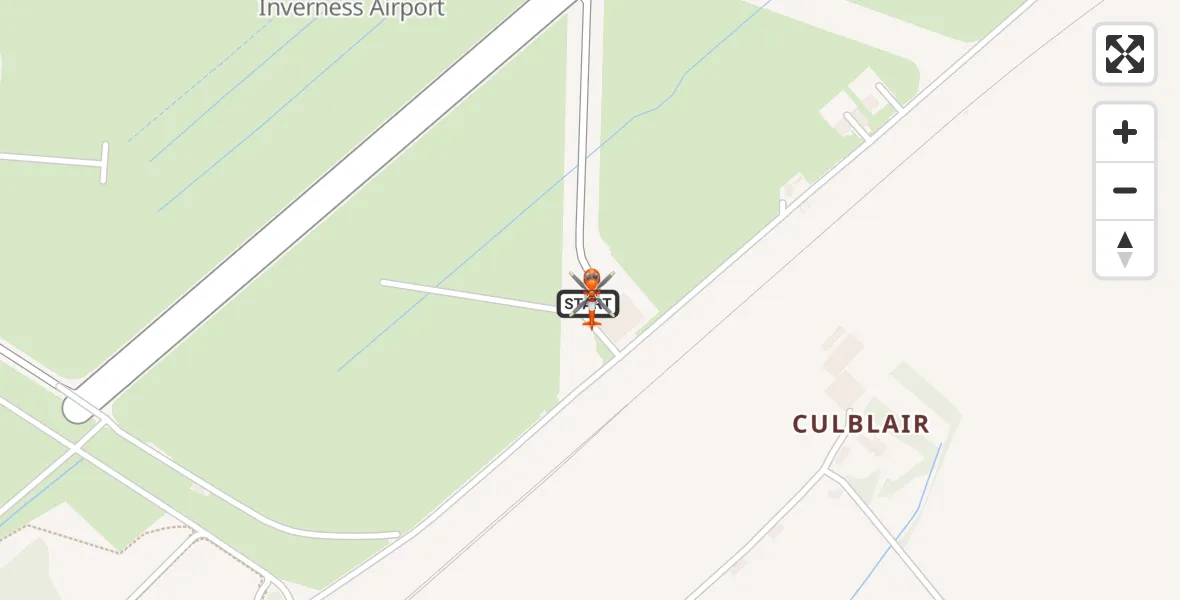 Flight path map showing Coastguard Helicopter route from Inverness Airport to Inverness Airport