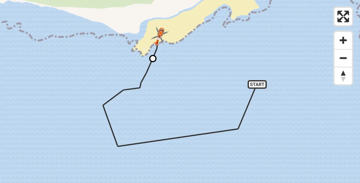 Flight route map: Coastguard Helicopter to Eastbourne, Beachy Head Road