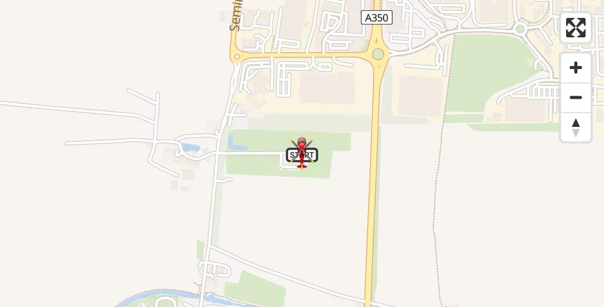 Flight path map showing Air Ambulance Helicopter route from Wiltshire Air Ambulance to Wiltshire Air Ambulance