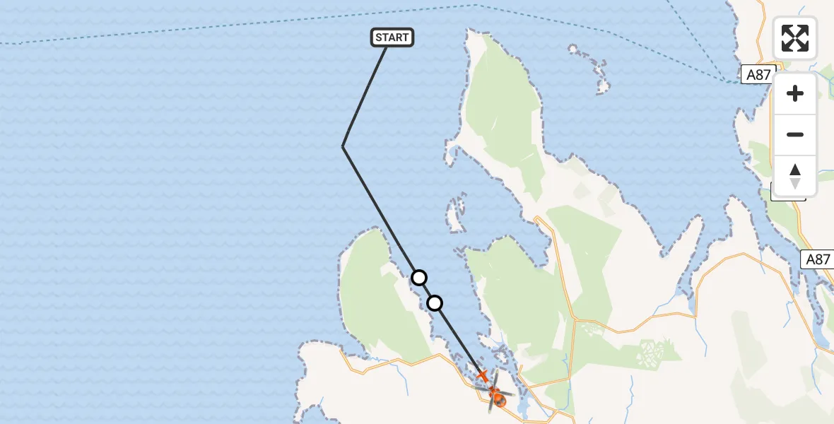 Routekaart van de vlucht: Coastguard Helicopter to Skinidin - Sgianaidean, Skinidin - Sgianaidean