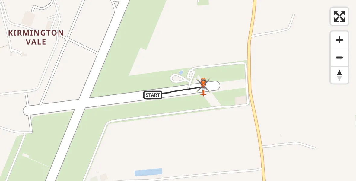 Flight route map: Coastguard Helicopter to Humberside Airport, Humberside Airport