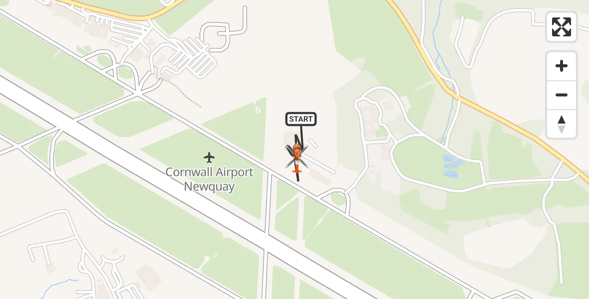 Flight route map: Coastguard Helicopter to Cornwall Airport Newquay, Cornwall Airport Newquay