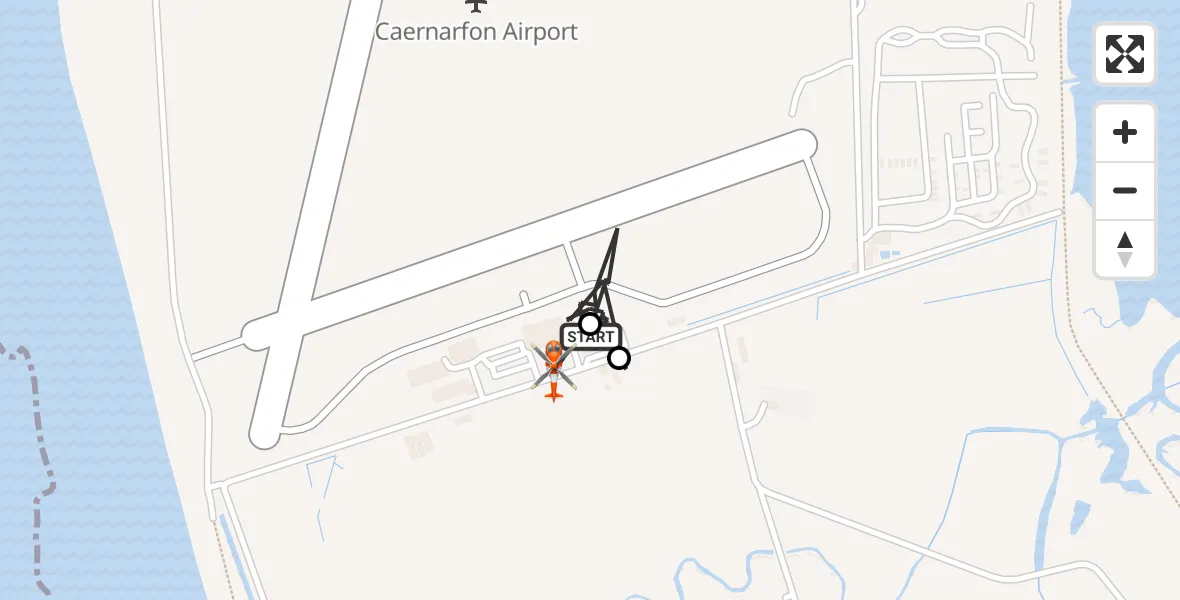 Routekaart van de vlucht: Coastguard Helicopter to Caernarfon Airport