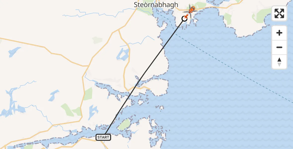 Flight route map: Coastguard Helicopter to Tolm, A866
