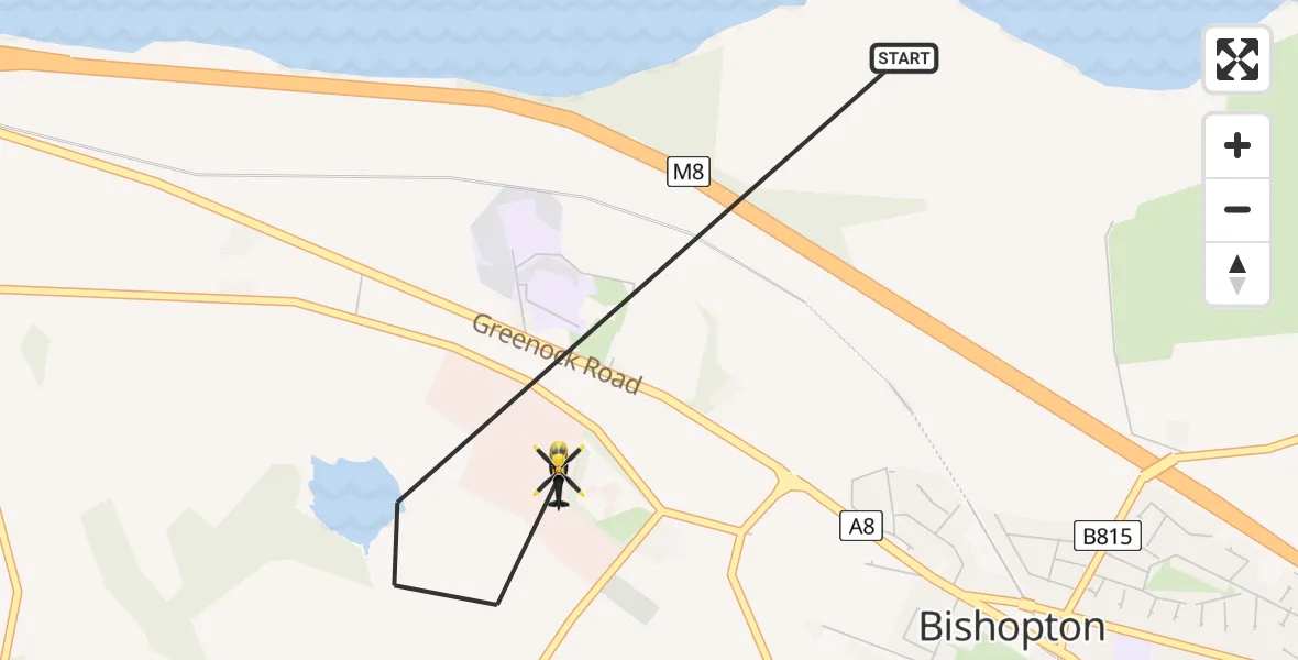 Routekaart van de vlucht:  to Bishopton, Greenock Road