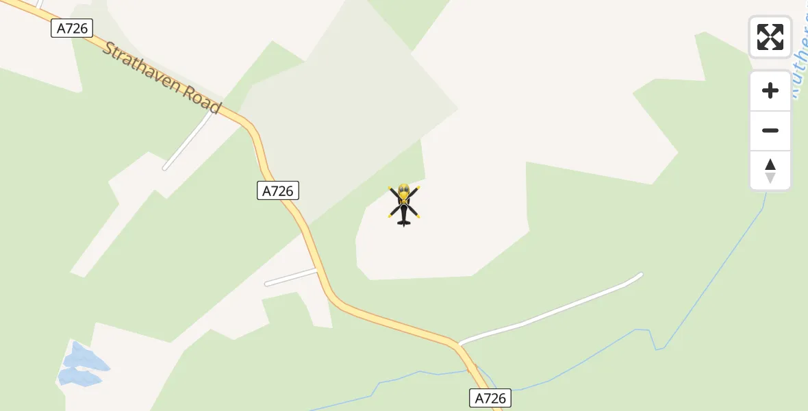 Flight route map: Police Helicopter to East Kilbride, Strathaven Road