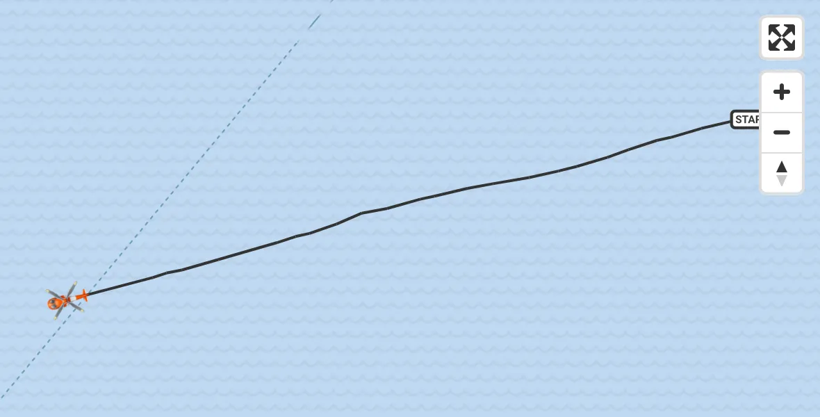 Flight route map: Coastguard Helicopter to English Channel, English Channel