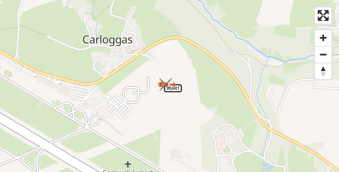 Flight route map: Coastguard Helicopter to Cornwall Airport Newquay, Cornwall Airport Newquay