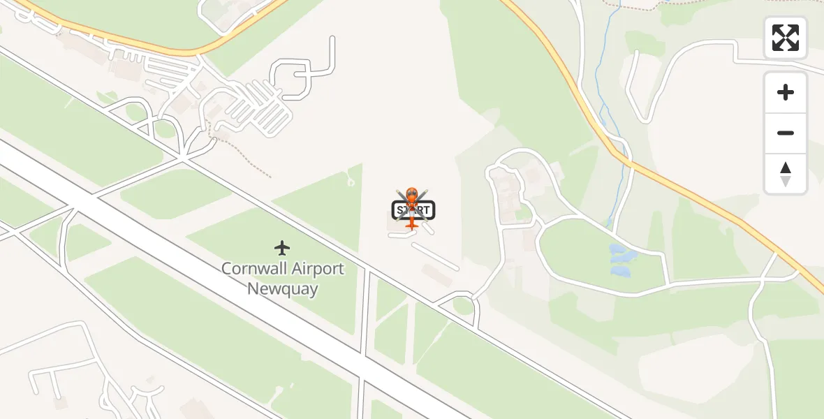Flight route map: Coastguard Helicopter to Cornwall Airport Newquay, Cornwall Airport Newquay