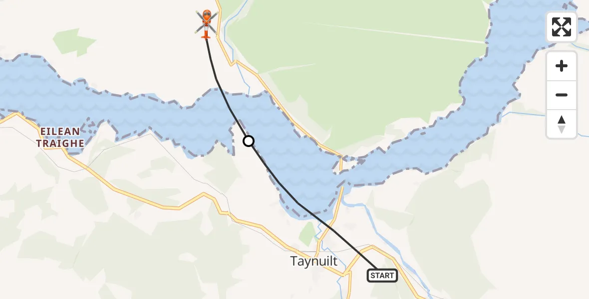 Routekaart van de vlucht: Coastguard Helicopter to Inveresragan, A85